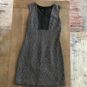 NWOT Theory Retha Nanami Tweed & Leather Sleeveless Dress